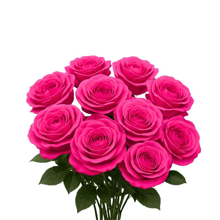 Bouquet of 10 Bella Rose Roses with vibrant topaz-colored blooms arranged in a natural floral display
